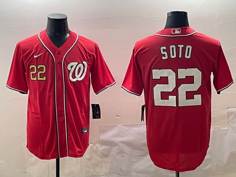 Men Washington Nationals #22 Soto Red Game 2025 Nike MLB Jersey style 3->washington nationals->MLB Jersey